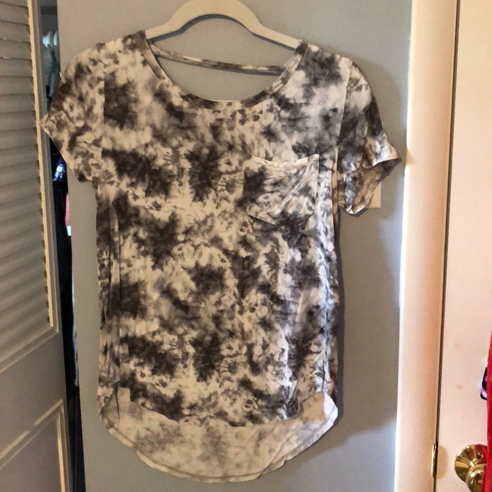 Grey and White tye Dyed top
